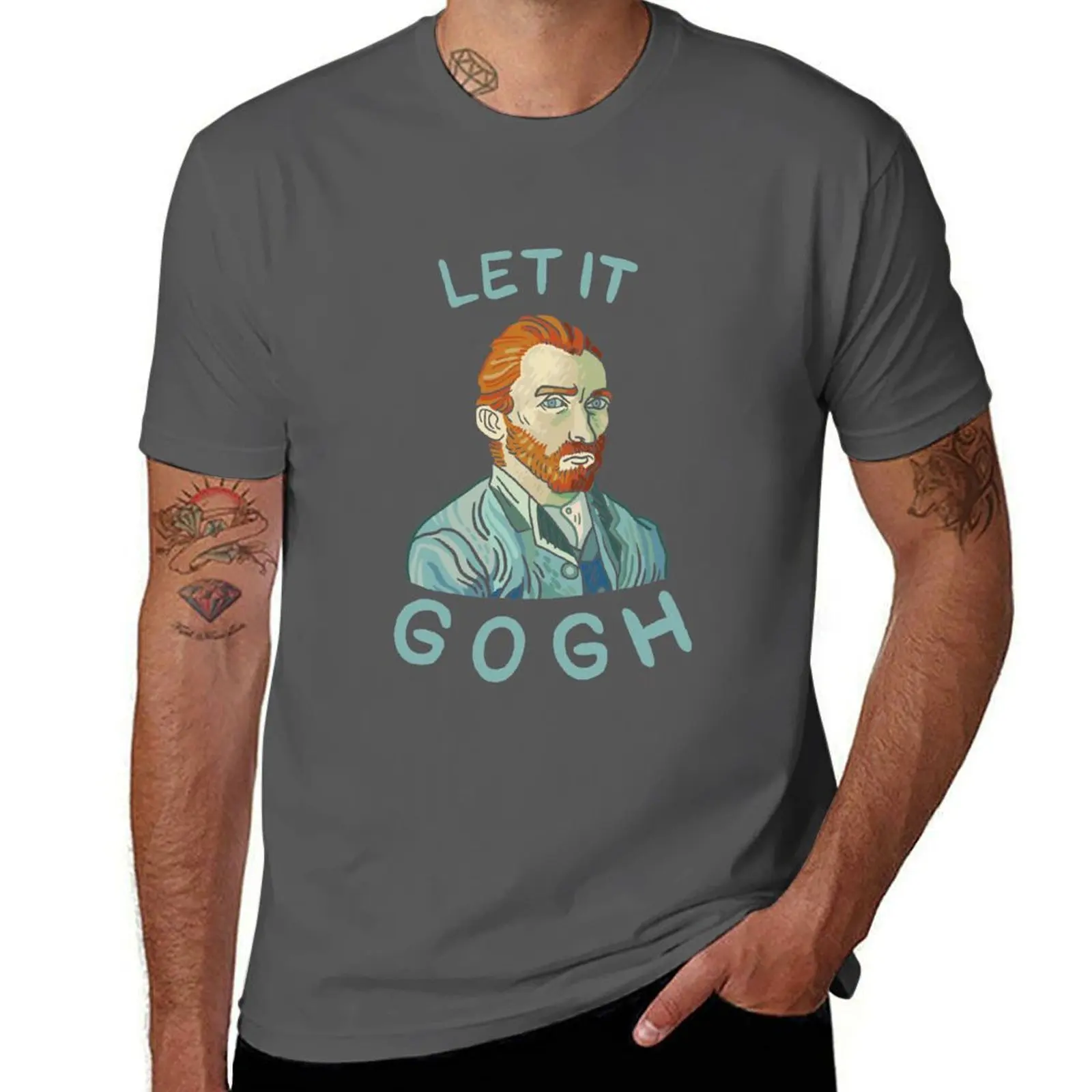 Let It Gogh T-Shirt Funny t-shirts boys whites clothes street wear men t shirt