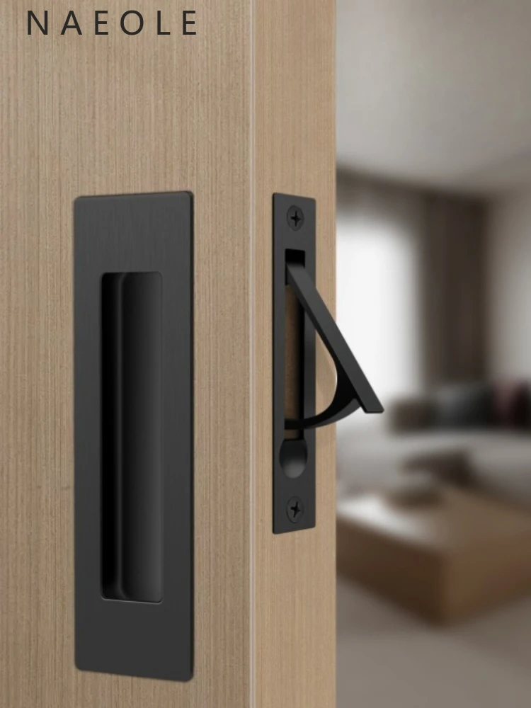 Invisible Sliding Door Handle, German Embedded Sliding Door Hidden Handle, Flat Side-mounted Door Panel with Concealed Handle