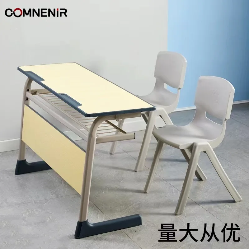 Adjustable learning desks and chairs set, tutoring class training desks and chairs, single-person and double-seater school desks
