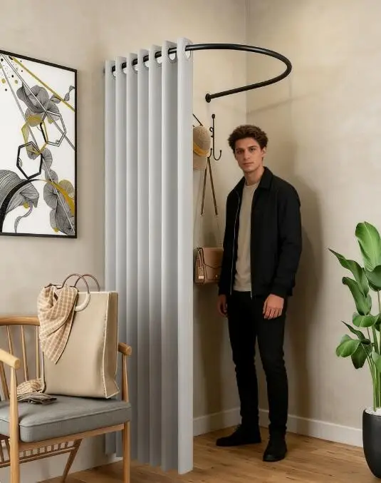 U-Shaped Curtain Accessory Rods for Clothing Stores Fitting Room Doors Curtain Accessories Ring Change