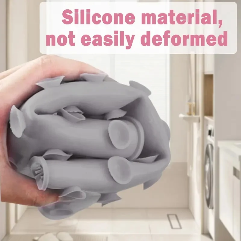 Silicone Shower Back Scrubber - Single Wall-Mounted Bathroom Accessory with Powerful Suction Cup, Non-Slip Exfoliating Pad for Back & Ft Massage, Dead Skin Remover, Soft Pleated Body Exfoliator