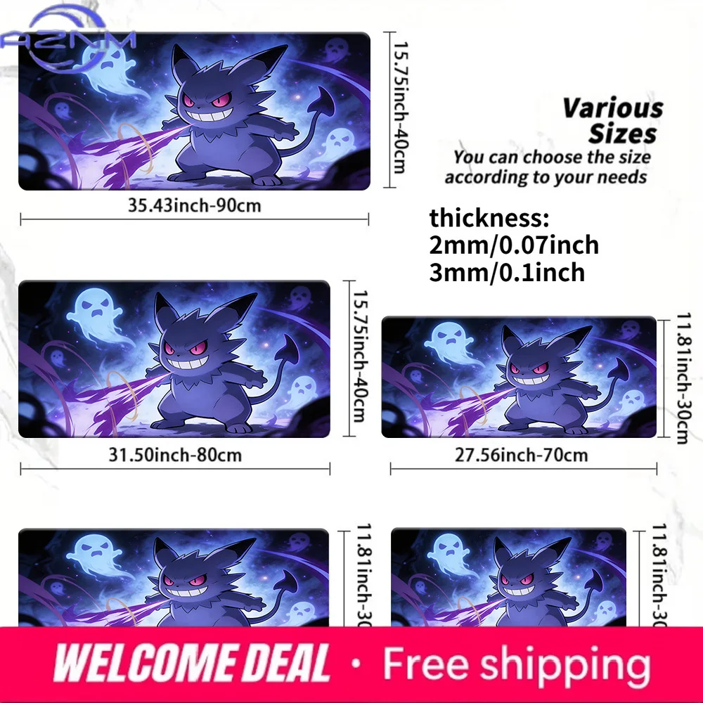 Ghost-Type Eevee Evolution Gaming Mouse Pad Non-Slip Desk Mat