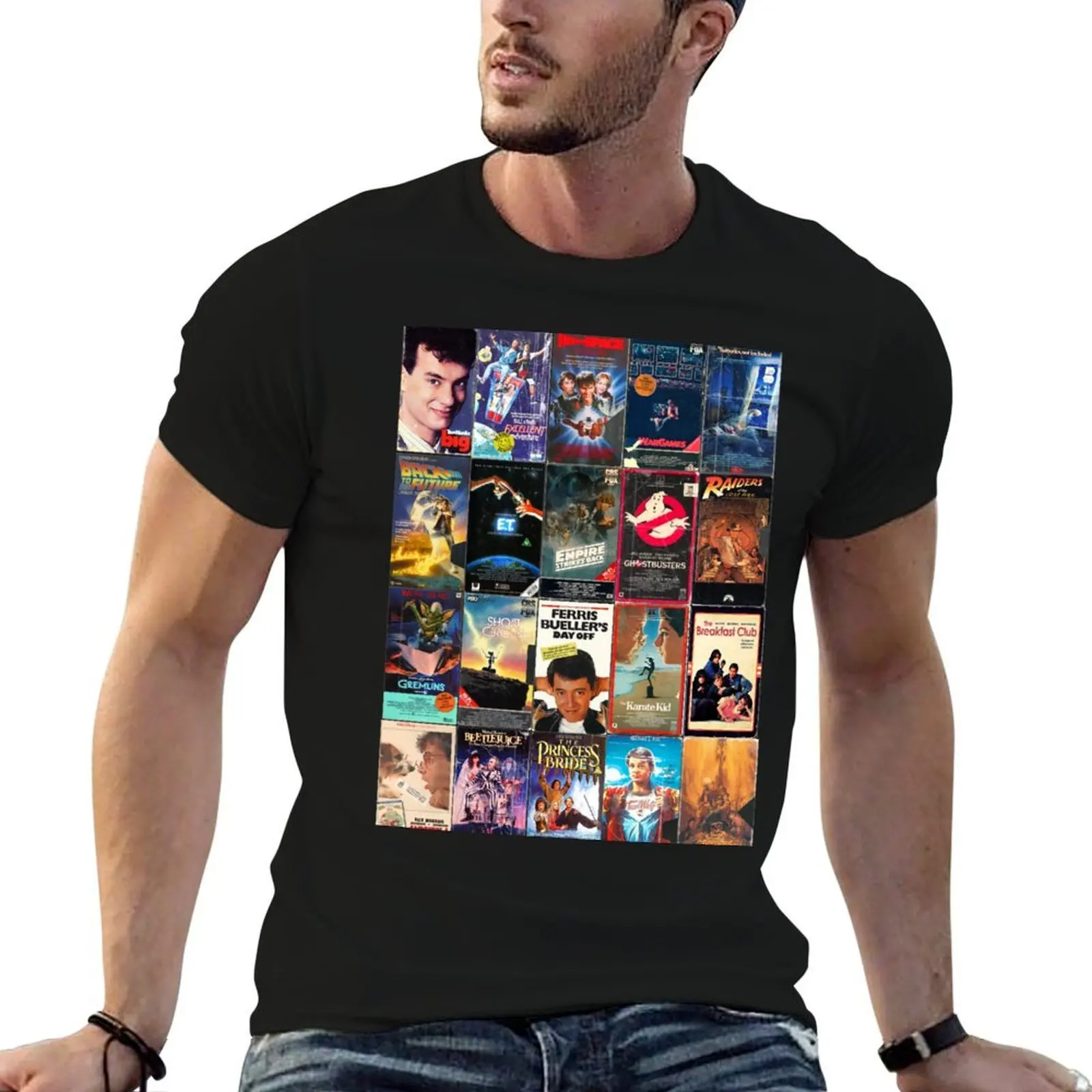 

Classic 1980s Movies - Vintage VHS Cover Art Print T-Shirt t shirts for man pack cotton anime t shirts for man T-Shirt