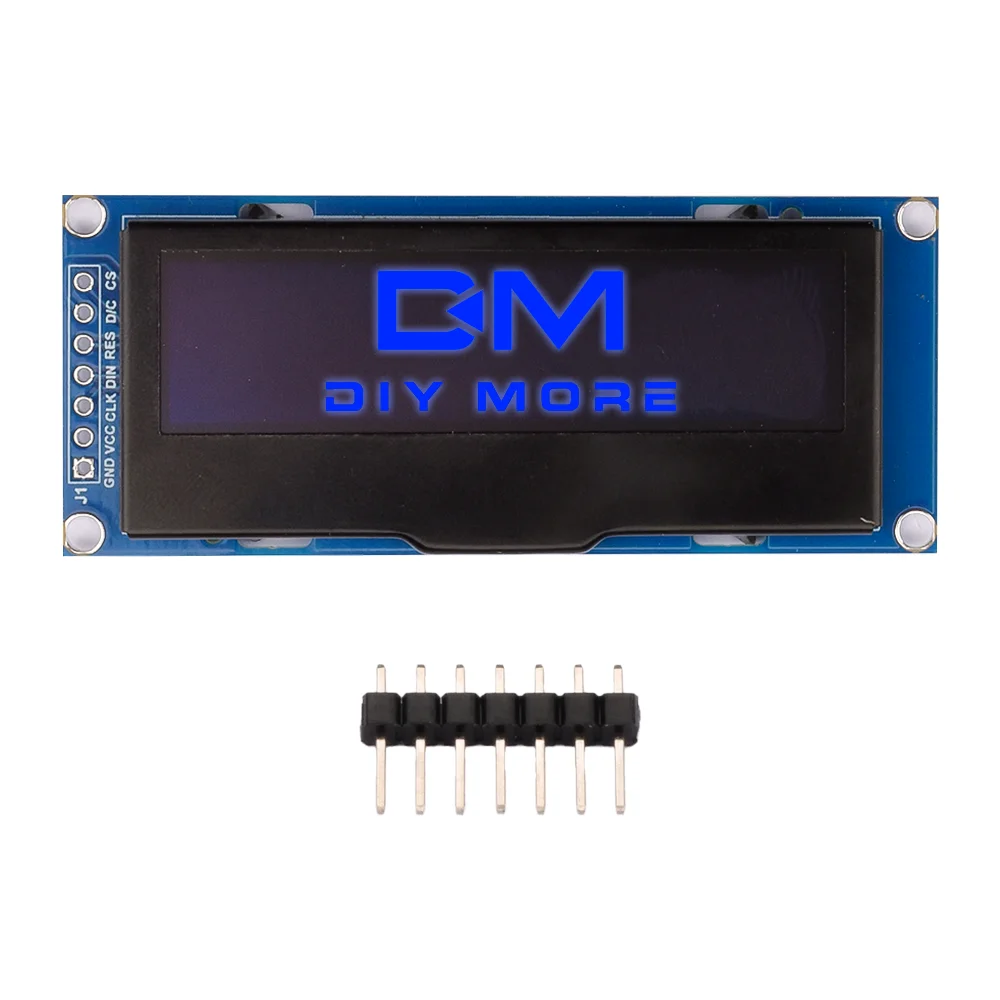 IPS 2.23 inch 7PIN White/Yellow/Blue/Green/Orange OLED Screen with Adapter Board SSD1305 Drive IC 128*32 SPI/IIC Interface