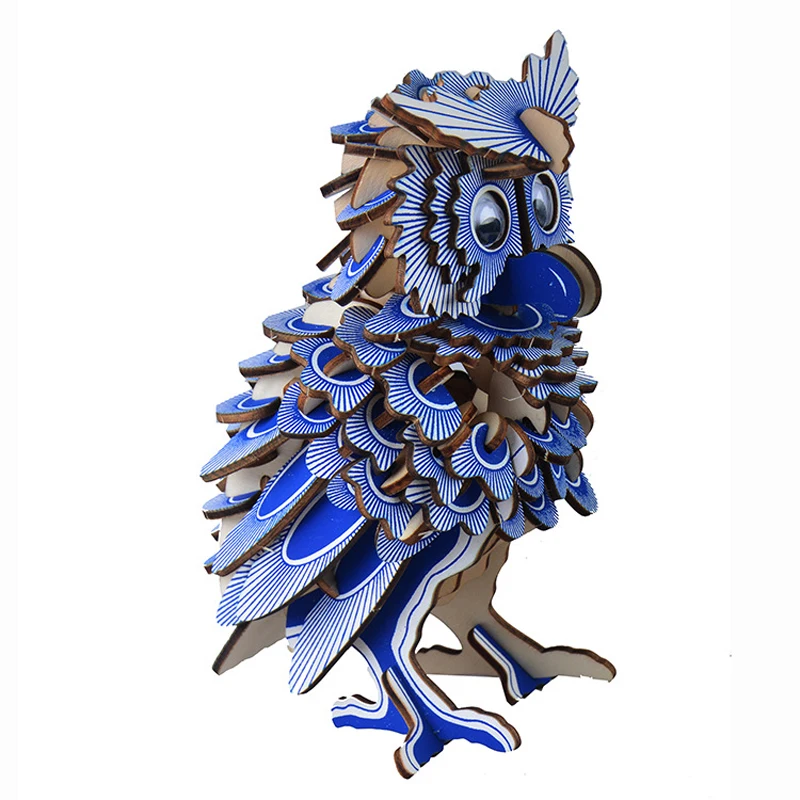 Owl Children 3d Puzzle Wooden Puzzle Toy 3d Game Puzzle Creative Handmade Children's Toys Diy Gifts p108