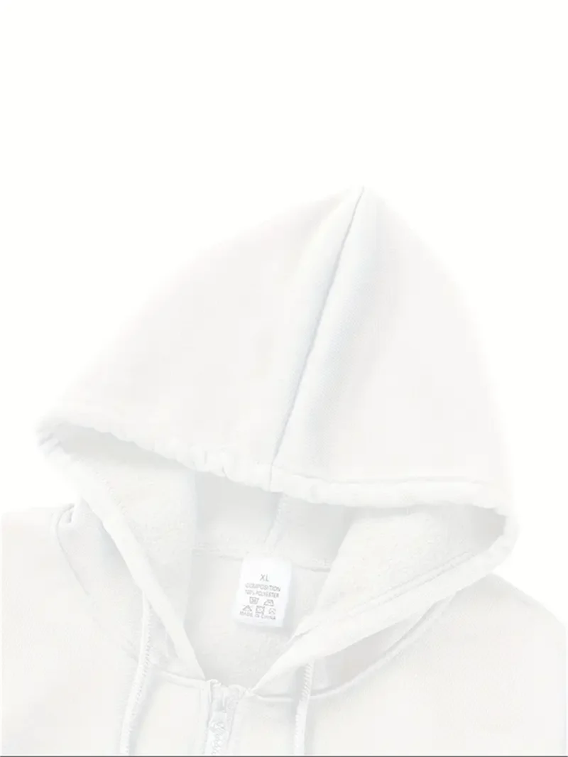 سويت شيرت رجالي بغطاء للرأس، طراز الخريف والشتاء، دافئ ومريح، بتصميم بصمة اليد.