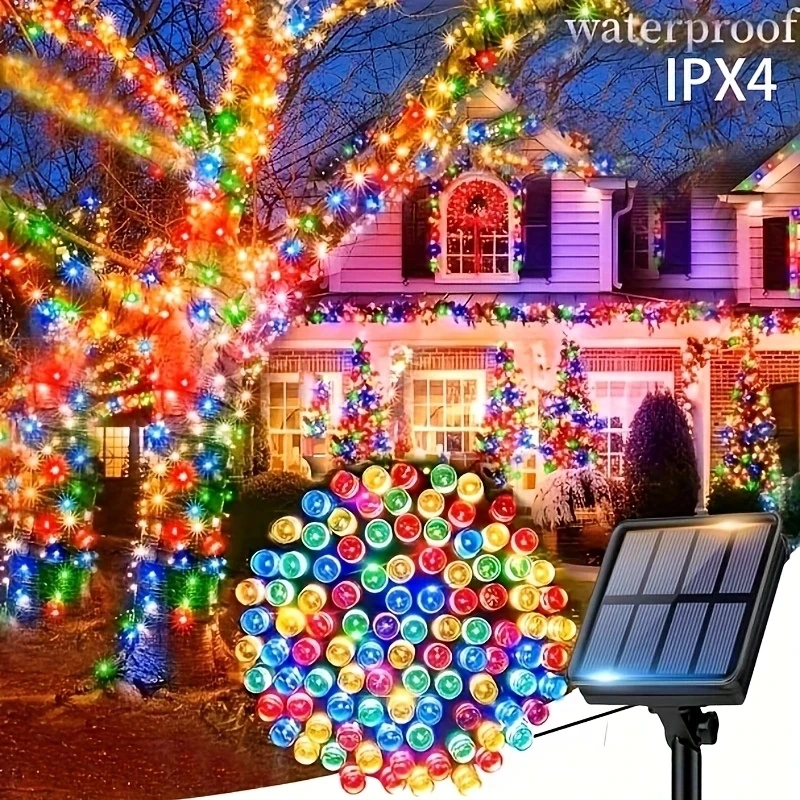ソーラーLEDストリングライト,50/100/200,屋外,庭,結婚式,パーティー,クリスマスの装飾