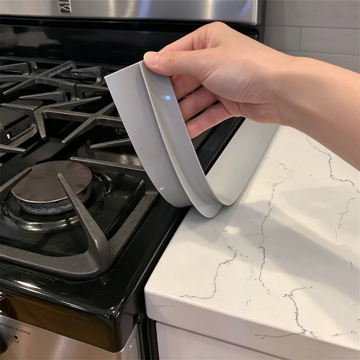 Silicone Gap Strip Kitchen Gas Stove Sealing Strip Anti-Oil Anti-Stain Silicone Seal Insert Strip Heat Resistant Easy Install