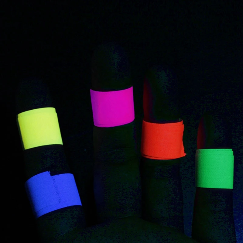 Cintas de algodón con brillo UV para fiesta, cinta de neón de advertencia de seguridad, accesorios de escenario, boda, hogar, duradero, fácil de usar