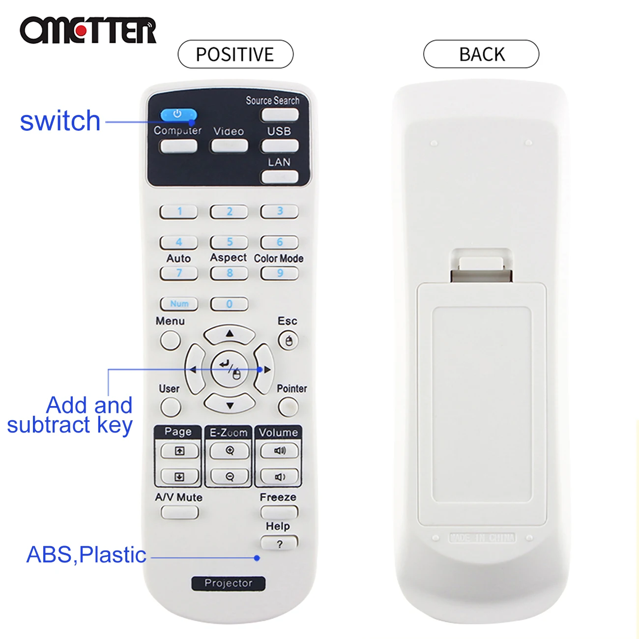 Per Epson Proiettore Telecomando CB-S04 X04 X29 X31 X36 97H 945H 965H CB-S05 CB-S05E CB-X05 EB-C3005WN