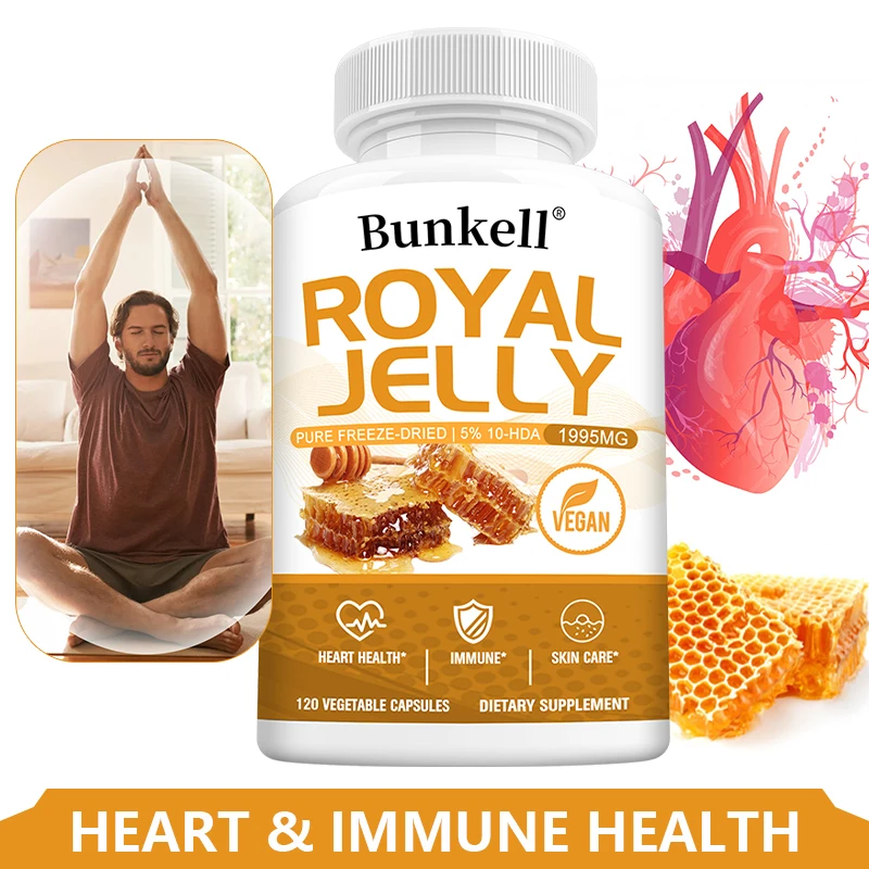 Royal Jelly - 1995 Mg, Supports Heart Health, Immune System, Skin Care, Cellular Health, Anti-Aging | Non-GMO, Gluten-Free