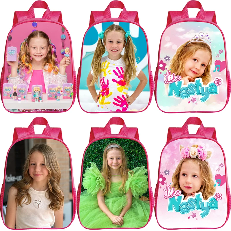 

Kawaii Like Nastya Print Kids Backpacks Cute Girls Pink School Bags Waterproof Kindergarten Bag Bookbag for Preschool Toddler