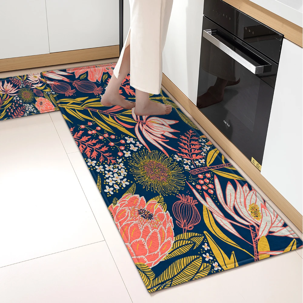 Kitchen Rug Home Living Room Bedroom Balcony Floor Decor Carpet House Bathroom Entrance Door Hallway Absorbent Non-Slip Foot Mat