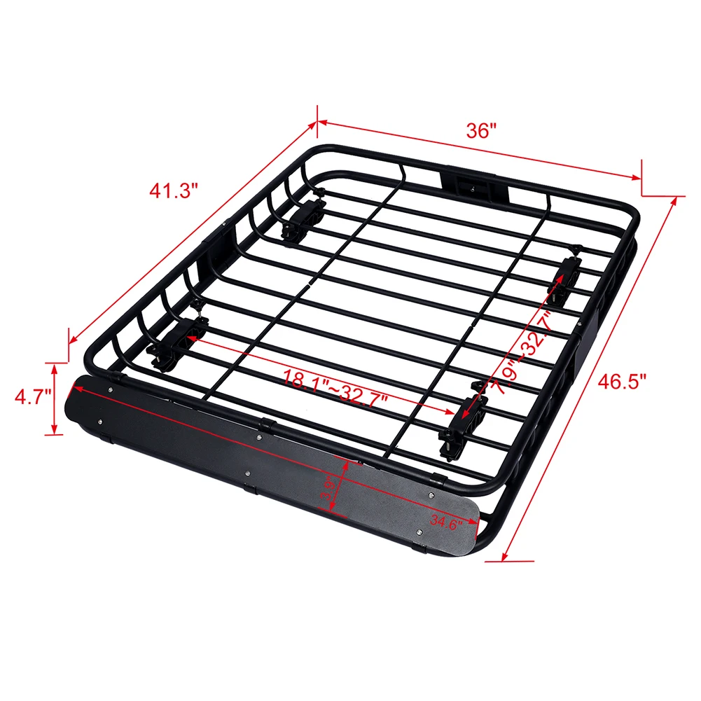 150 Lbs Heavy Duty Roof Rack Cargo Basket Heavy Duty Weather Resistant Top Mount Cargo Rack Luggage Storage For SUV Truck