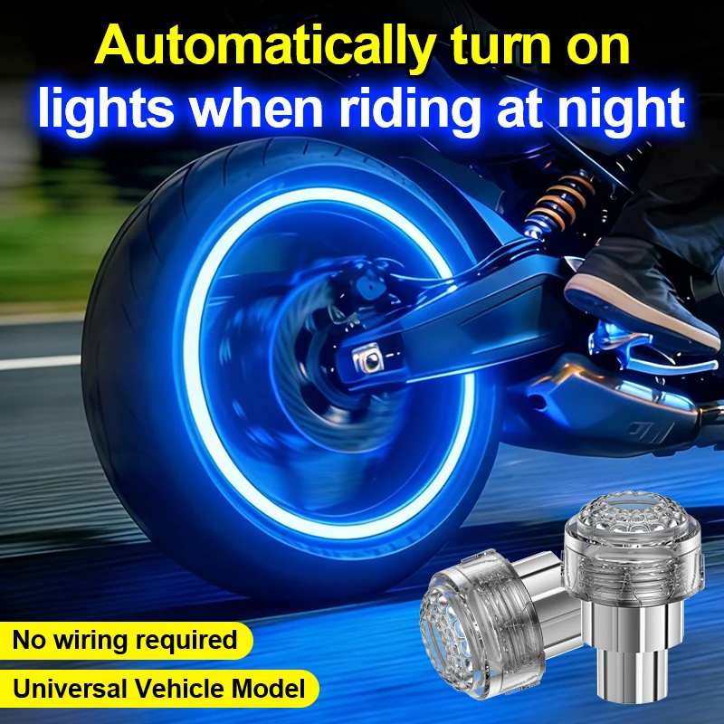 New universal valve electric vehicle, electric motorcycle, motorcycle, wiring free tire light modification accessories, warning