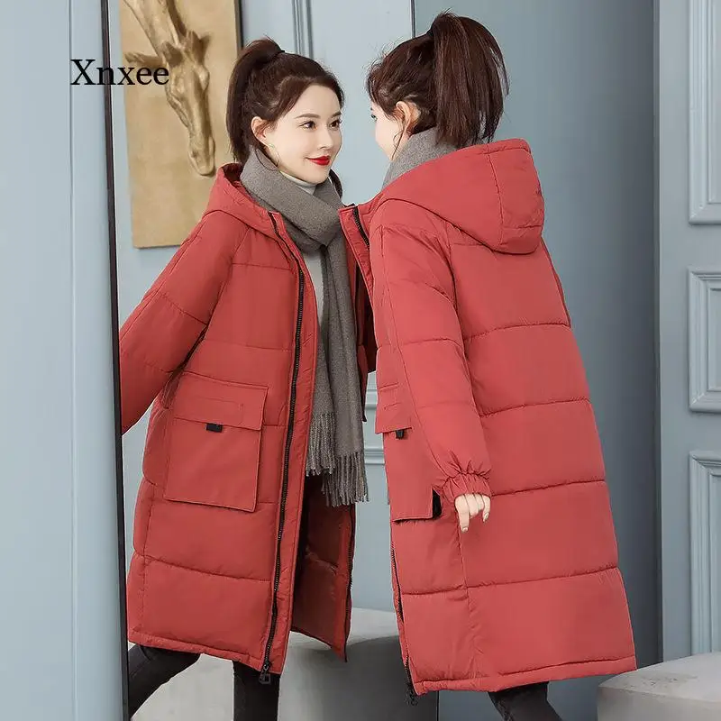 

Women Winter Parka Coats Fashion Windproof Thick Jacket Outerwear Female Long Casual Warm Oversize Puffer Jacket Student Outwaer