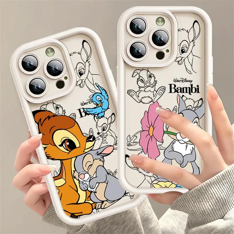 Disney Bambi Cute Phone Case for Apple iPhone 16 Plus 16 ProMax 16 Pro Soft Funda Cover