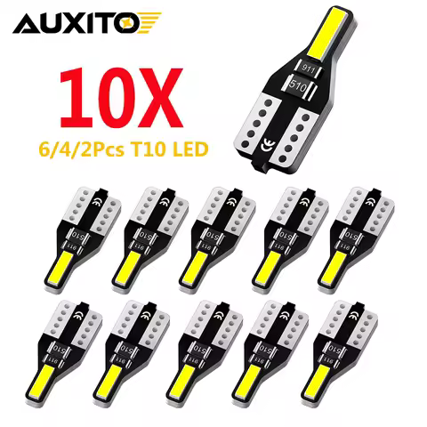 AUXITO T10 W5W 194 501 Led Bulb 6000K Cold White Car Interior Light For Toyota Corolla Opel Astra Audi A3 A4 B8 Bmw 10/6/4/2Pcs