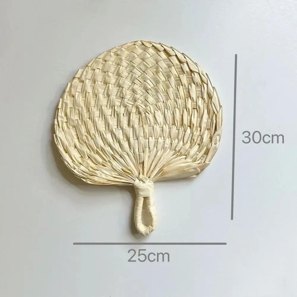 New Large Handmade Fan Handheld Home Decor Hand Held Fan Braided Cattail Hand Fan