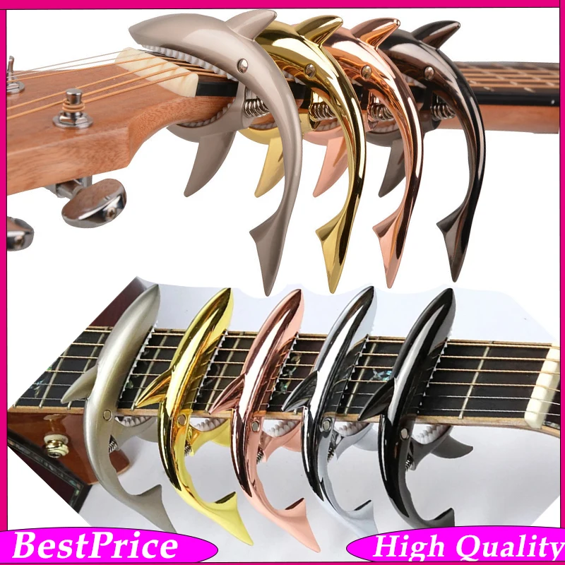 Metal Shark Zinklegierung Schnellwechsel-Gitarren-Capo – Ergonomischer Griff für Akustik-, E-Gitarre, Ukulele & Bass Universelles Capo