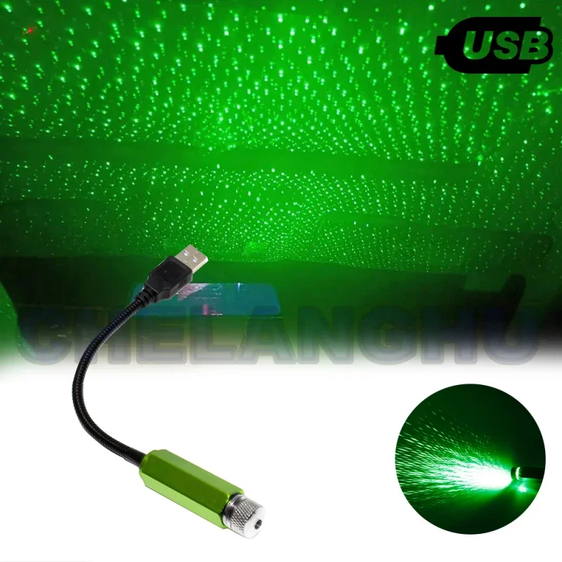 

USB Car Accessories 1pcs LED Car Roof Star Night Light Projector Atmosphere LED Adjustable Car Interior Decorative Light DJ