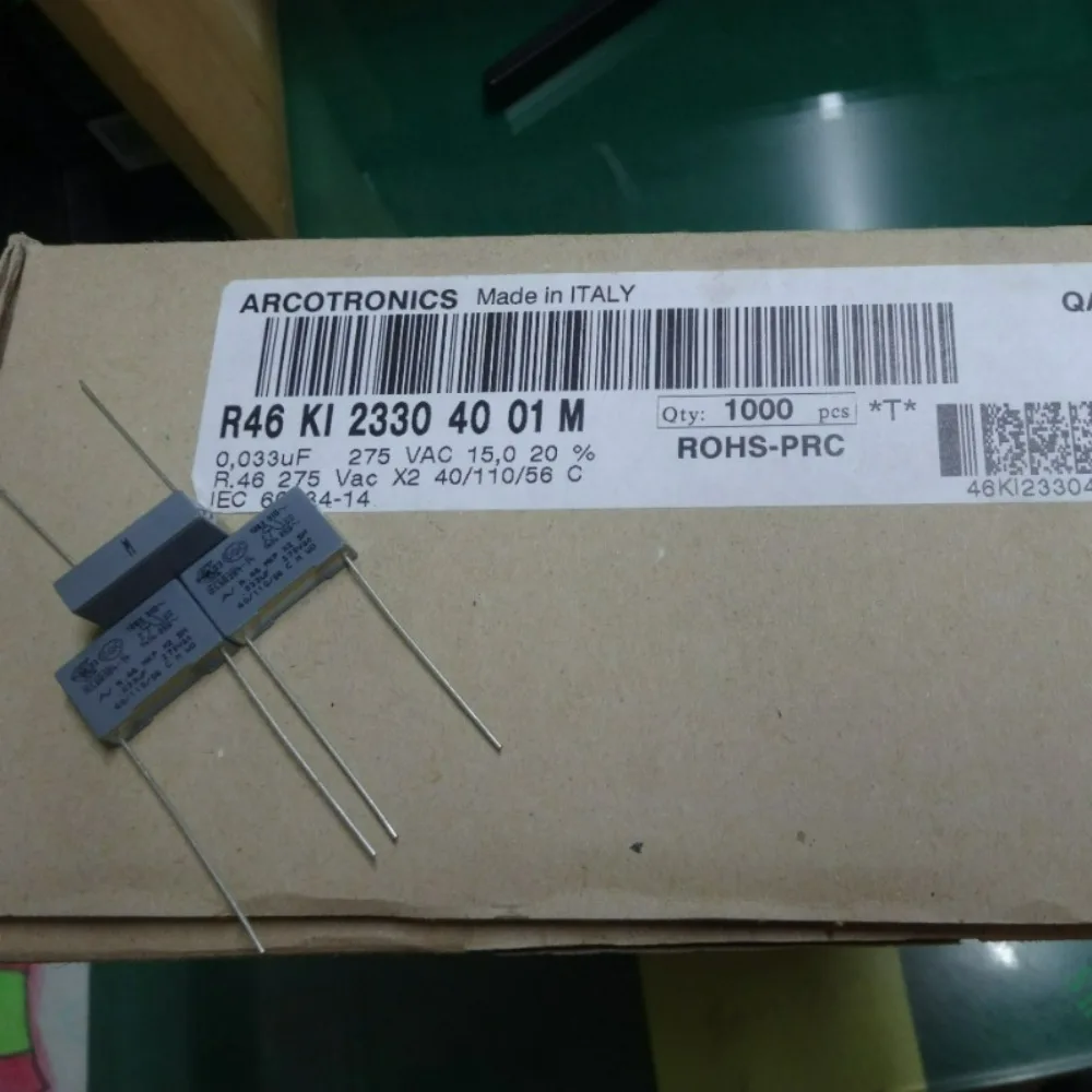 

10pcs/lot AV R46 0.033uf 275VAC 33nf 333 Brand New 15mm Film Capacitor R46KI23304001M