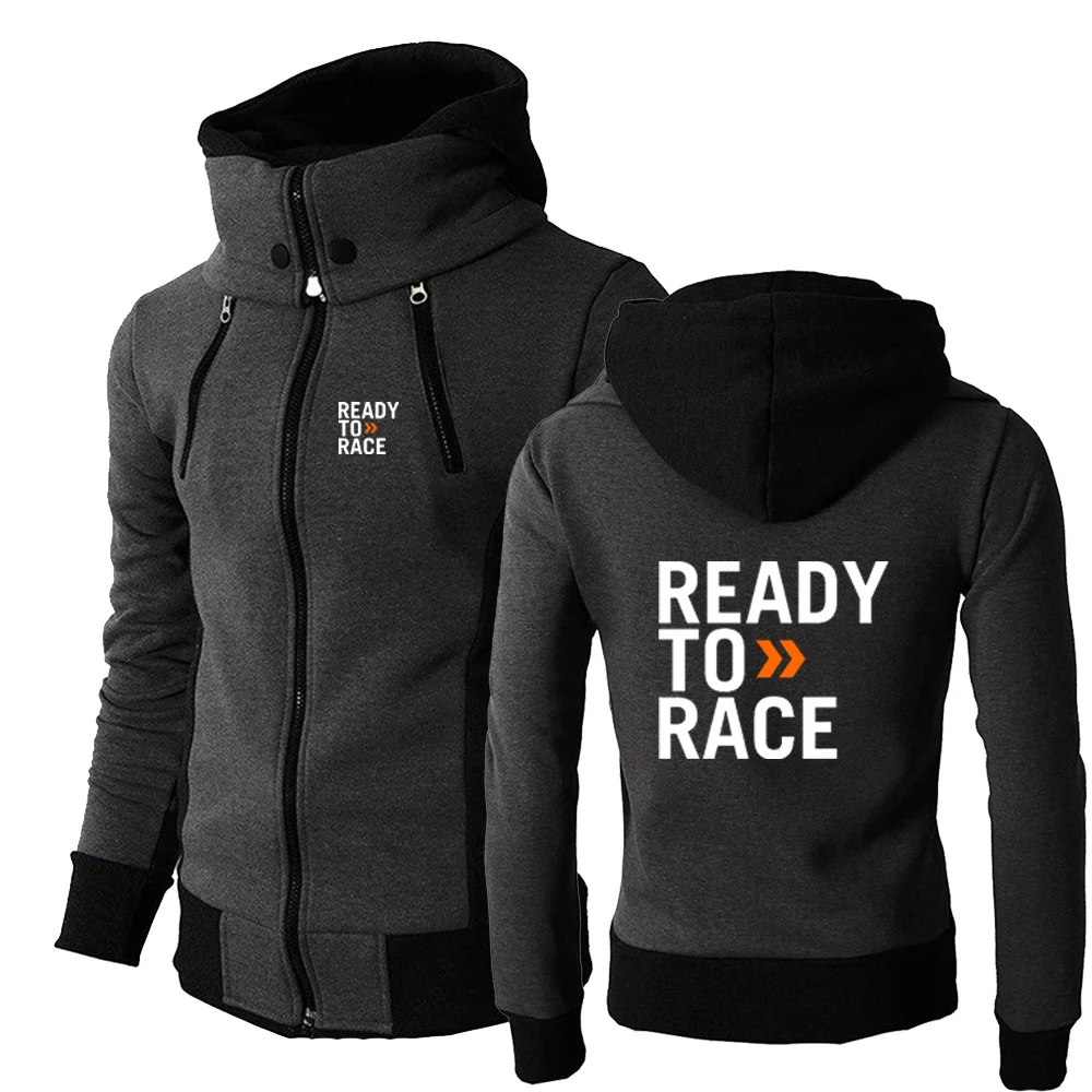 Ready To Race Enduro Cross Motocross Bitumen Bike Life 2024 Spring Autumn Zip Hoodie High-Quality Tri-Color Leisure Comfort Coat