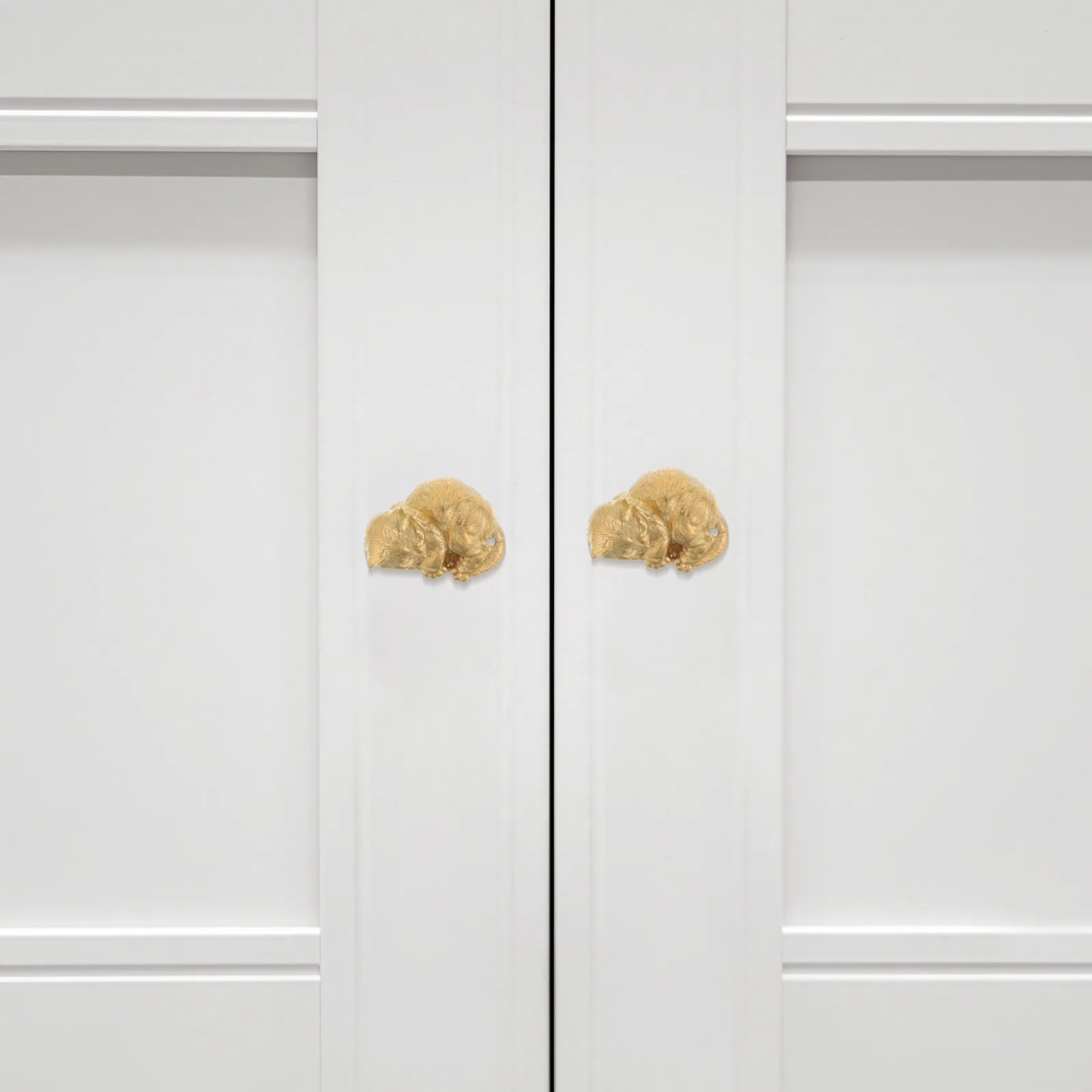 Cat Brass Door Handle Design Decorative Vintage Cabinet Drawer Pulls Elegant Gold Solid Brass Hardware for Home