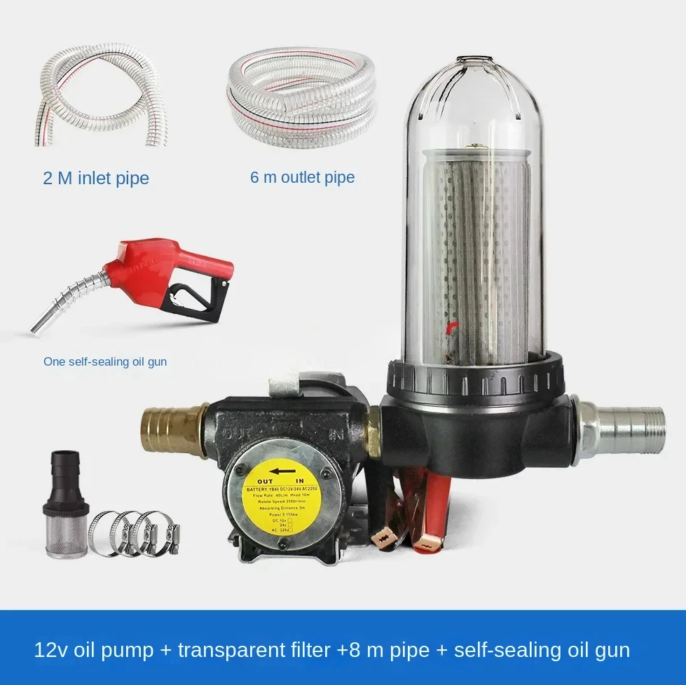 24V/12V/220V Pump, Self-priming , Diesel Oil Transfer with Washable Filter