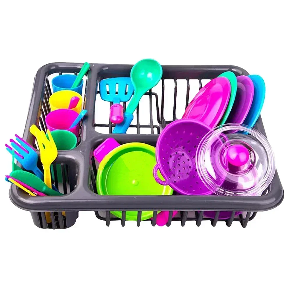 28 pièces/ensemble enfants éducation précoce cuisine jouet ensemble cuisine lavage plats jeu jouet jouer maison jouet interactif enfants cadeau d'anniversaire