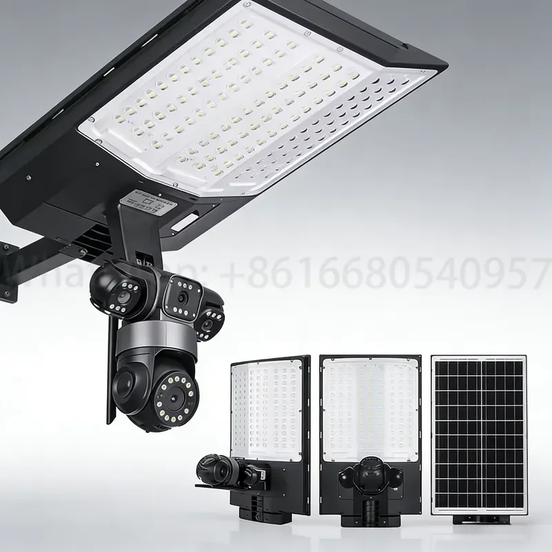 Solar Street Light Monitoring Camera Integrated Long Endurance High Brightness Security Model Memory Card