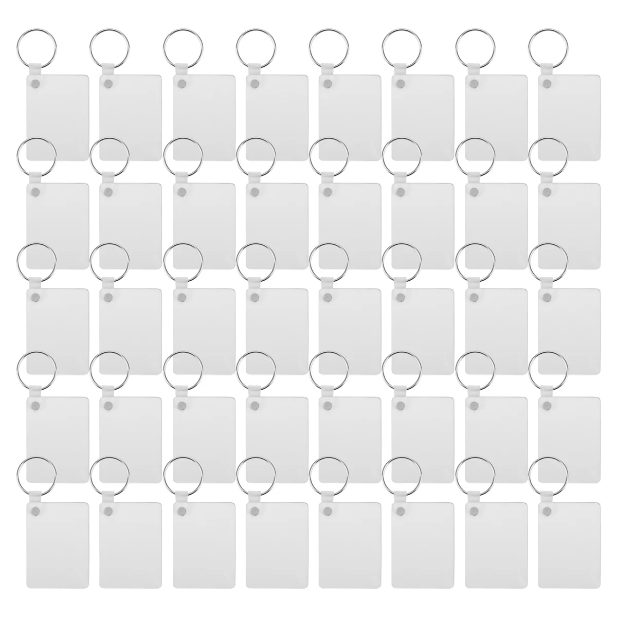 

AB7-40 Pack Sublimation Keychain Blank Double Sided Heat Transfer Blank MDF Blank Board Key Ring Blank Sublimation DIY