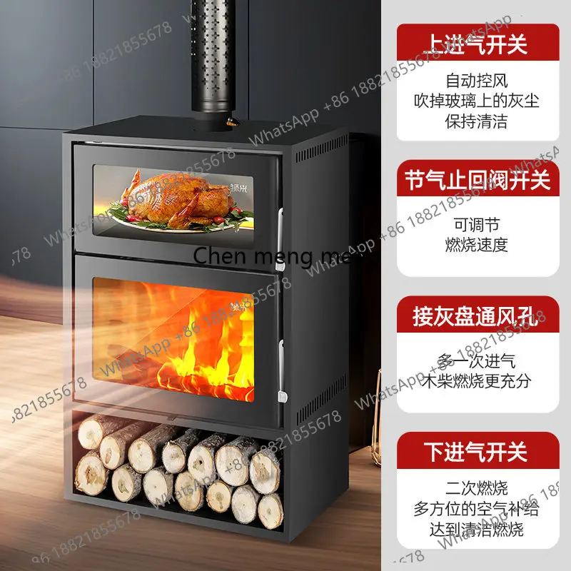 Winter heating stove wood burning real fire fireplace European oven household villa living room B & B