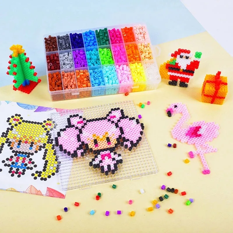 Perler Beads Kit 5mm Kit Hama Beads Creative 3D Puzzle Full Set with All Accessories Ironing Handmade Beads Toy Gift