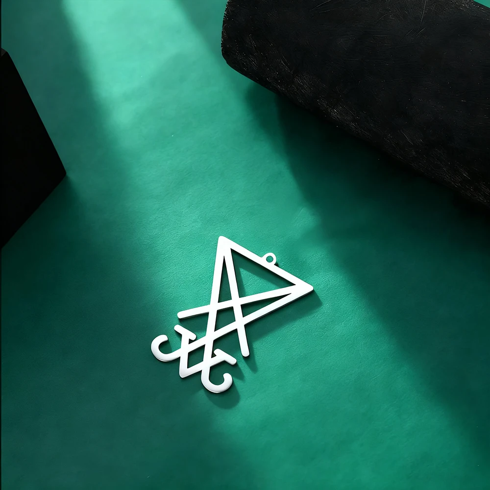 5-teiliges Leviathan-Kreuz Sigil des Luzifer Anhänger-Set Satanisches Okkultes Edelstahl Gotisches Amulett-Schmuckset für Männer – Detail 6