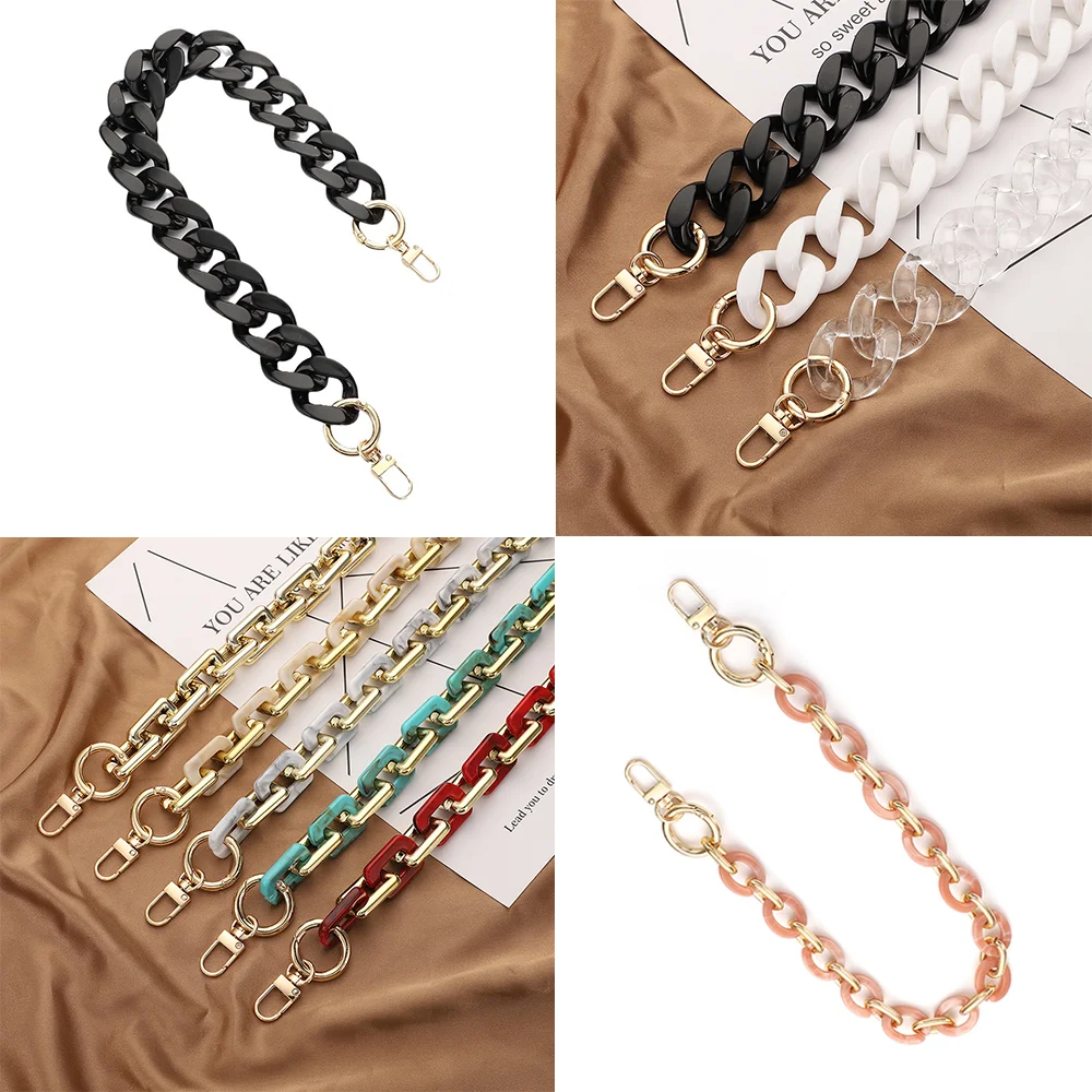 

40-120cm Acrylic Handbag Chains Shoulder Bag Strap DIY purse Chain Resin Chains Handles Belt Parts Bag Accessories