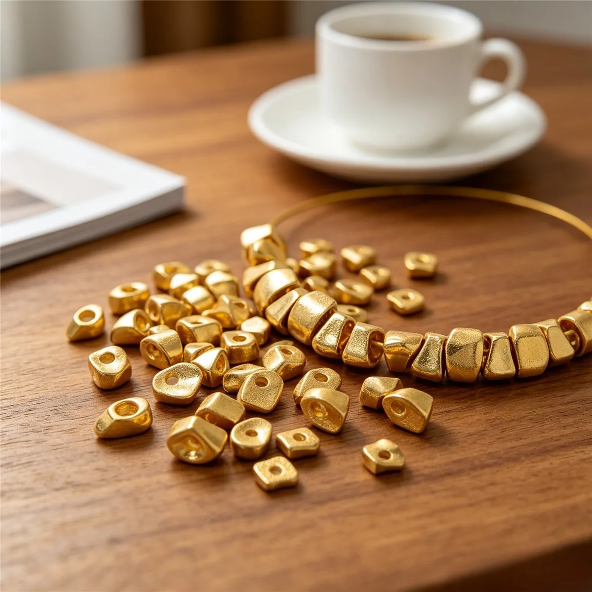 Brass Gold Plated Irregular Mini Gold Chip Spacer Washers For DIY Bracelet Necklace Handmade Jewelry Making Findings