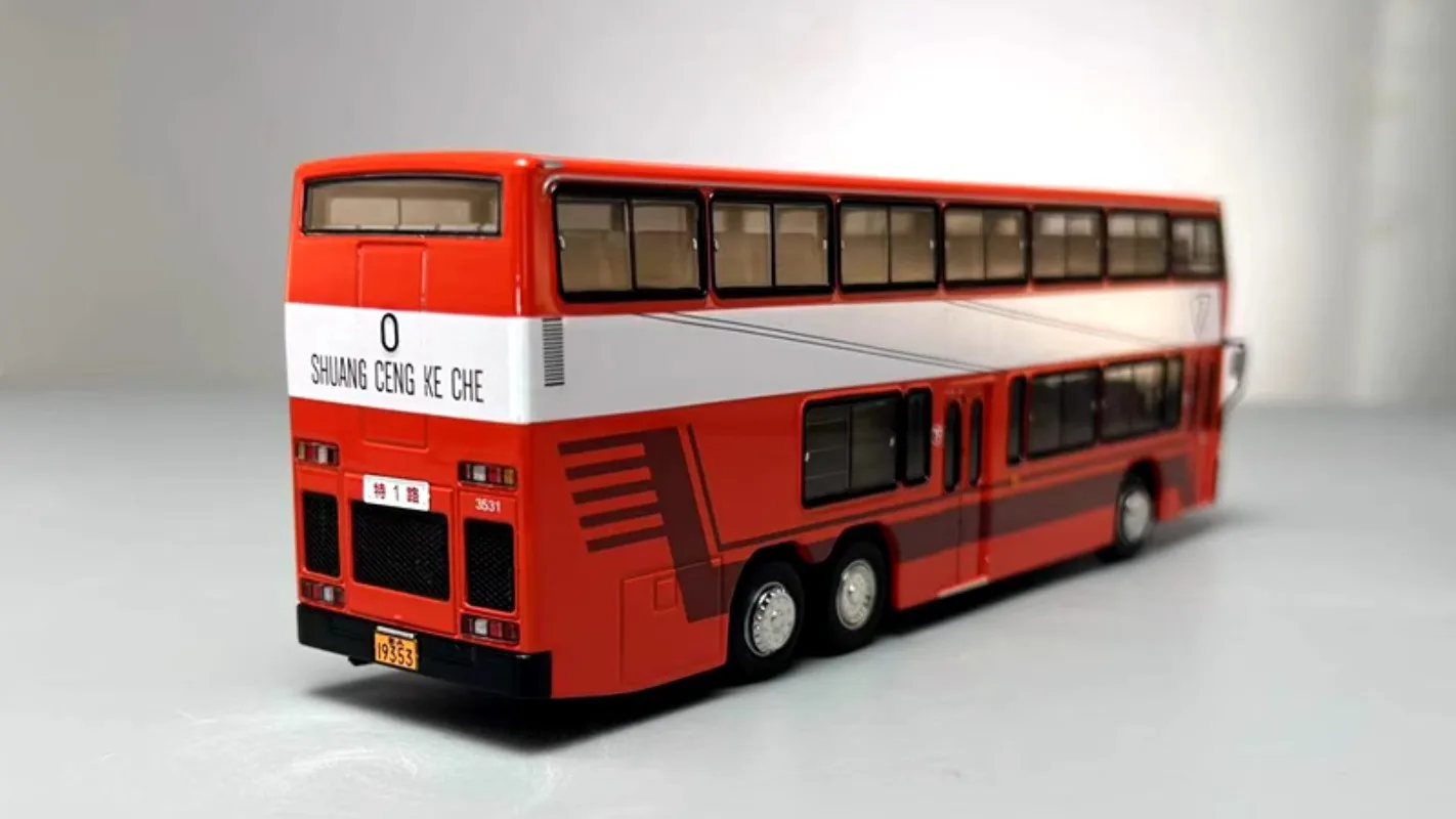 دييكاست 1/64 مقياس جينلينغ سبيكة نموذج سيارات جينلينغ حافلة ذات طابقين JLY6121S اللعب مع هدية الصندوق الأصلي لسيارات لعبة