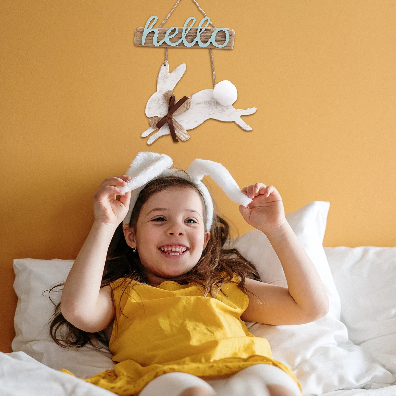 

1 шт. подвеска в виде пасхального кролика, цвет хаки, гладкая деревянная декоративная поделка для создания праздничной атмосферы дома и в магазине, украшение для Пасхи