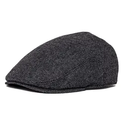 BOTVELA One Size Men's Classic Tweed Cap 60 CM Quality Wool Blend Newsboy Ivy Hat British Cap Autumn Winter Twill Hats