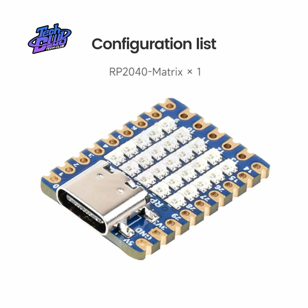 RP2040-Matrix Development Board 5×5 RP2040 RGB LED Matrix Based On RP2040 Dual Core Processor for Raspberry Pi