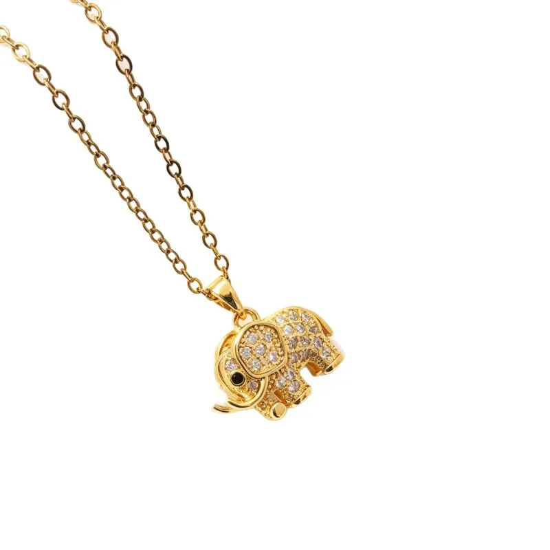 

Gold Plated Elephant Pendant Necklace Lucky Animal Charm Women's Fashion Jewelry