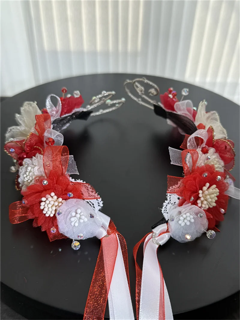 Hot Sale 2pcs Custom Color Kids Child Women Adult Giselle Coppélia Peasant Flower Performance Wear Ballet Headpieces