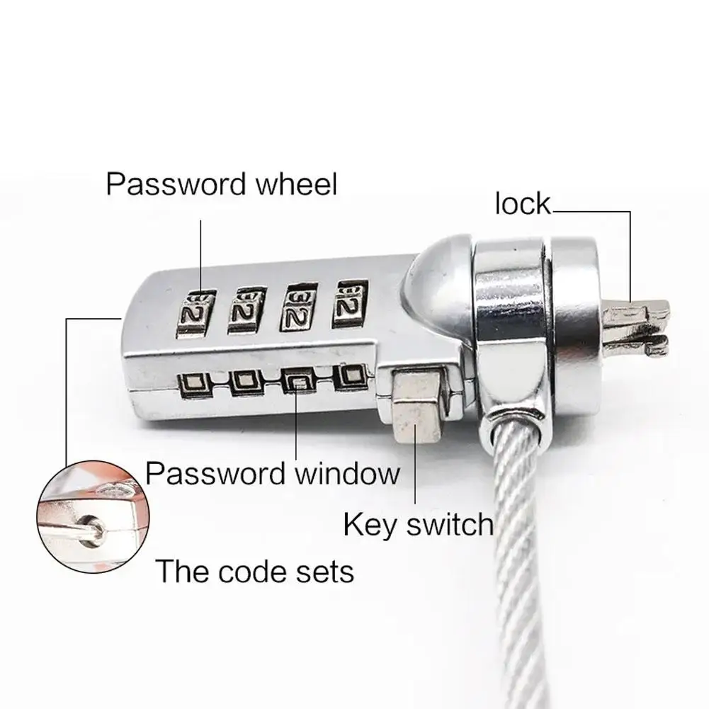 1.8 M Brand New High Quality 4 Digit Password Security Anti-theft Computer Universal Chain Cable Notebook Chain Key Laptop E8D4