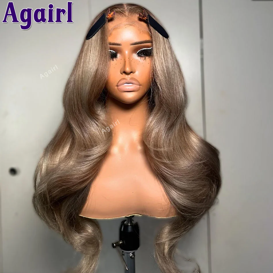 Wig rambut manusia abu-abu Ash Blonde 13X4 Ready Go Wig transparan 13x6 Wig ombak tubuh bagian depan renda Wig penutup 6x4 untuk wanita