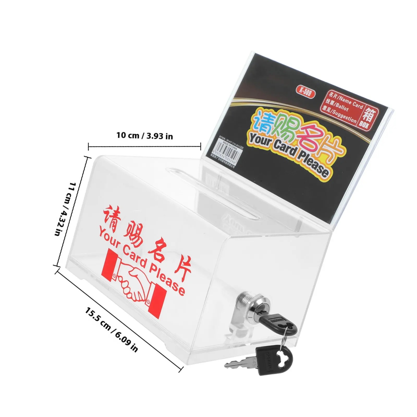 1Set Multifunctional Desktop Cards Case Large Capacity Transparent Business Card Storage Box for Conference Company Office Store
