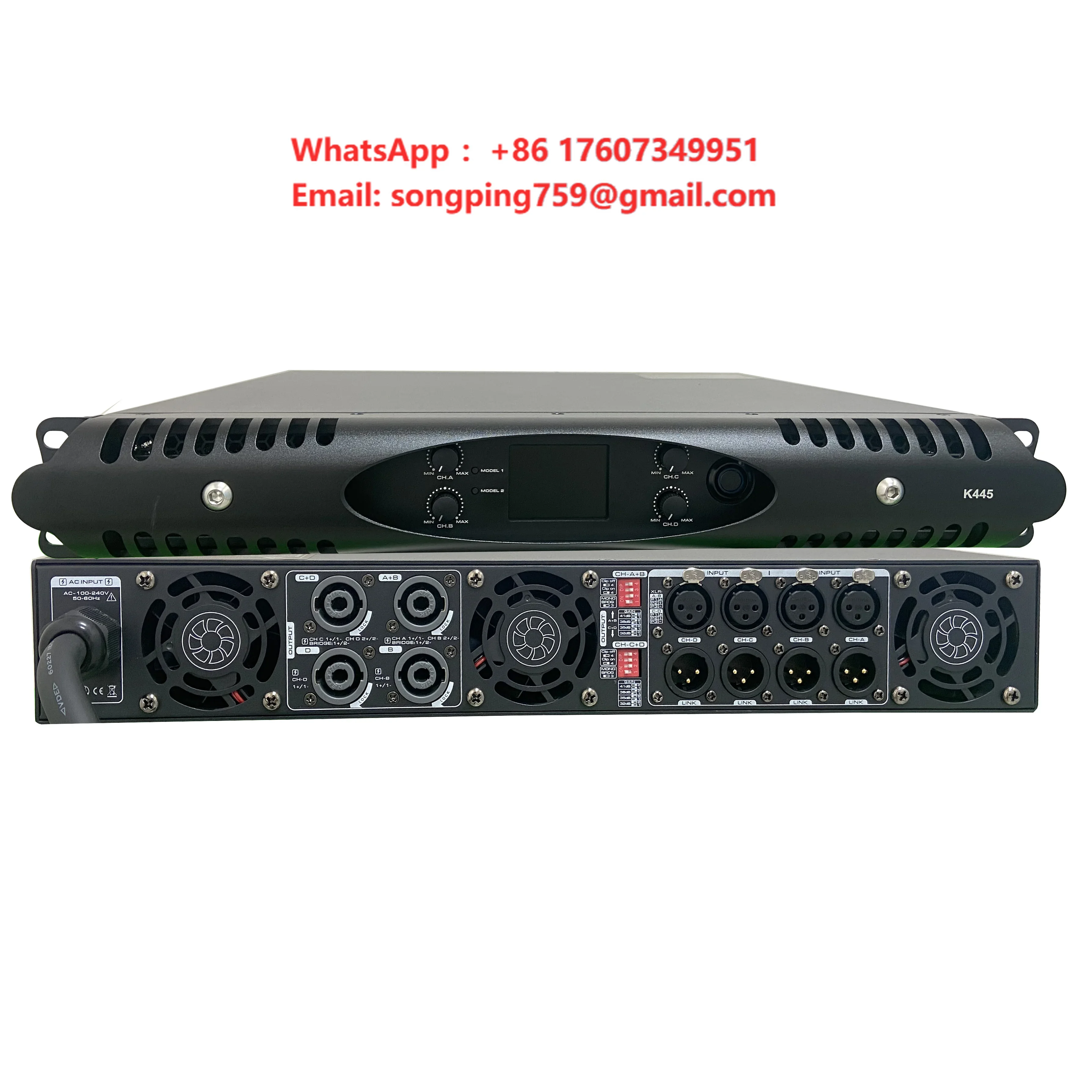 Marco Audio K445 Max 4x4500W Professional 4 Channel Class D Metal Digital Power Amplifier