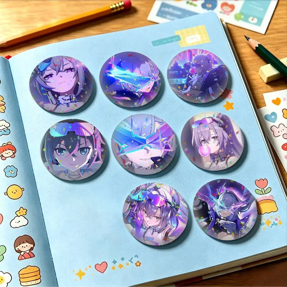 Pop Character Silver Wolf 999 25 32 44 58 75mm Badges Personalized Round Brooches Pins Accessory Gift