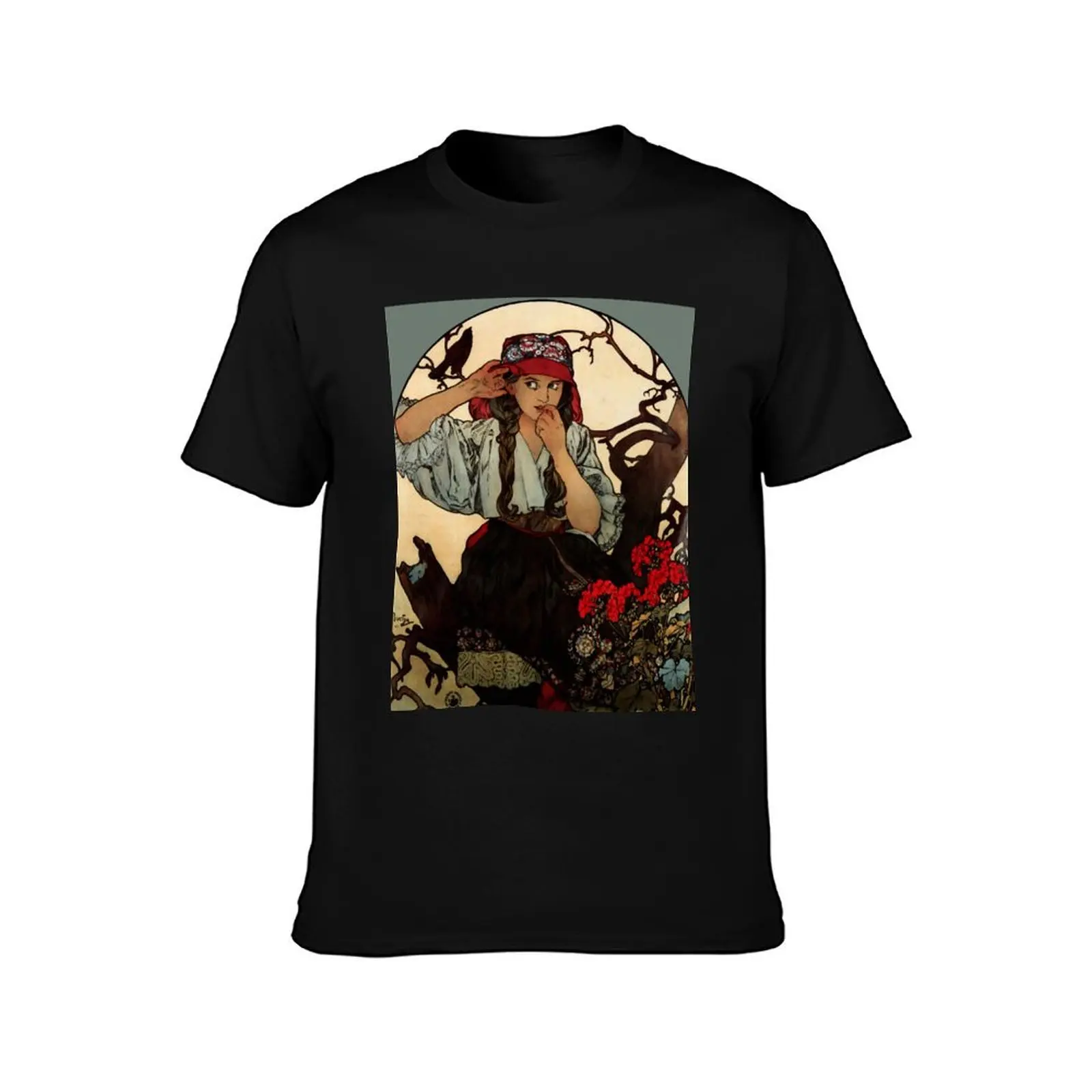 Alphonse Mucha (1860 – 1939) Association of Moravian Teachers poster T-Shirt Outdoor Sports Lightweight Tee T-Shirt