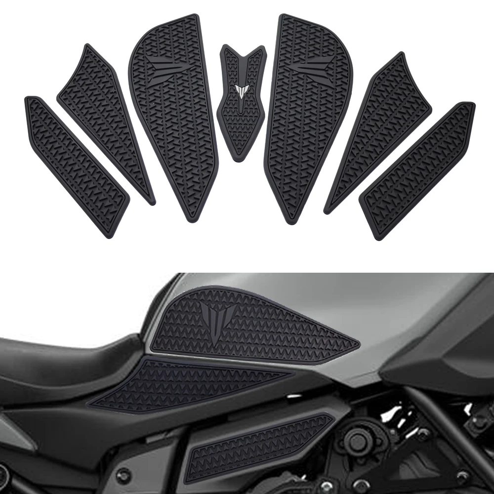 

MT07 2025 New For YAMAHA MT-07 MT07 Motorcycle Non-slip Side Fuel Tank Stickers Waterproof Pad Rubber Sticker 7 PCS